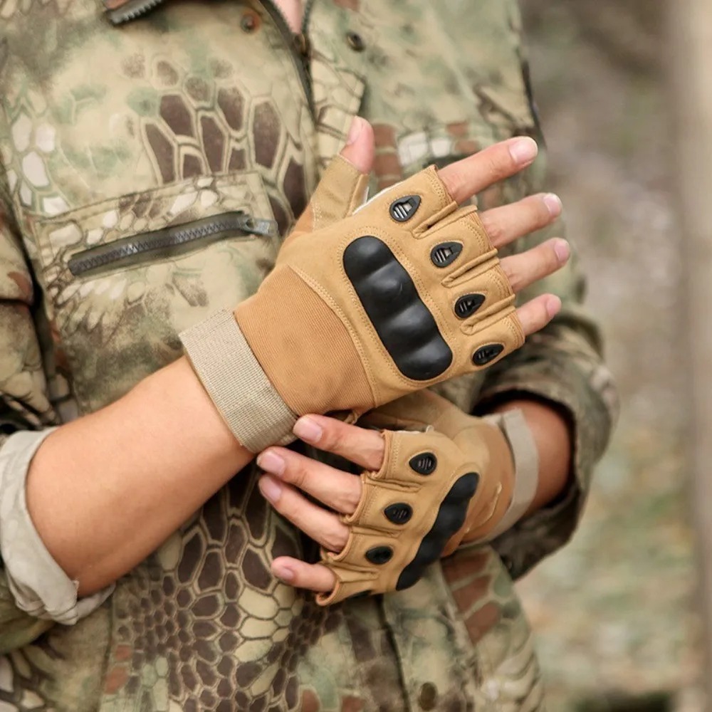 Motorcycle Glove Knuckle - Outdoor Tactical Full‑Finger Gloves Hard Knuckle