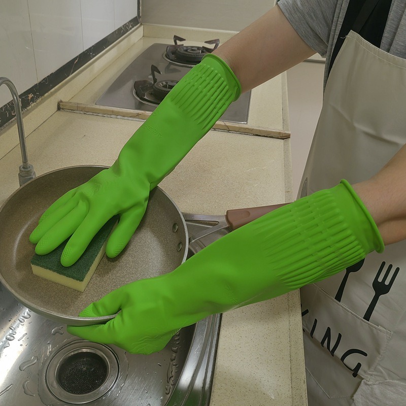 1Pair Lengthen Dishwashing Cle - Dish Glove Rubber review and price