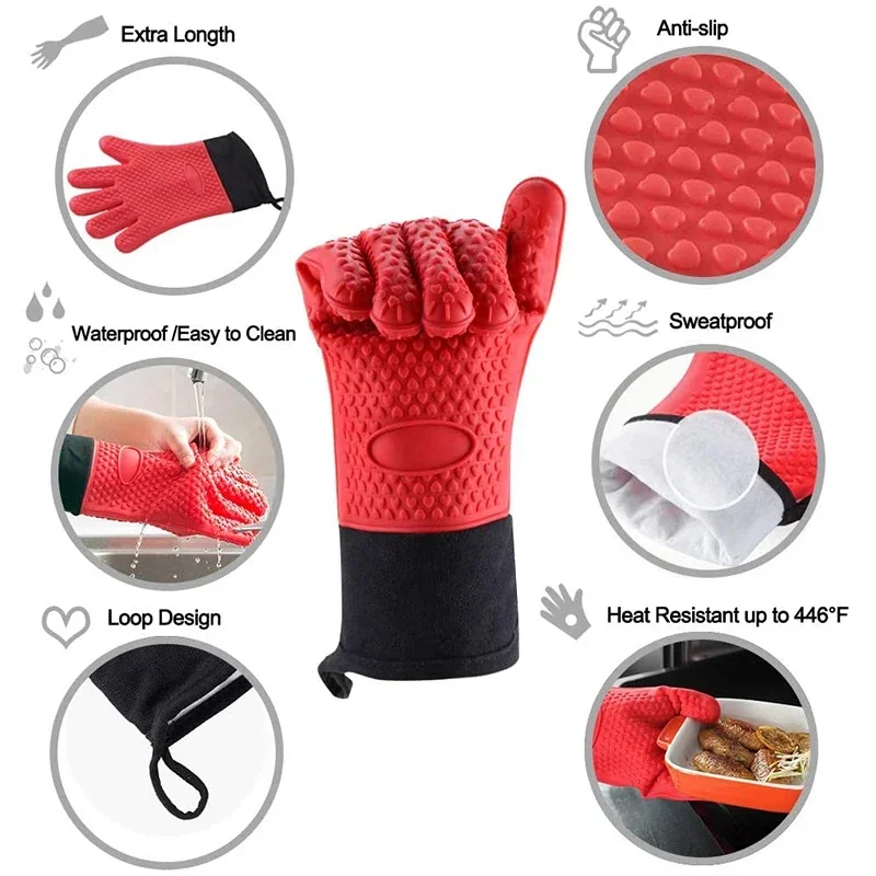 1/2Pcs Anti-Scald Silicone Ove - Oven Mitt Silicone review and price